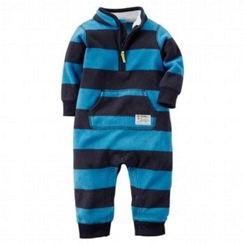Carters Striped Blue and Black Baby Jumpsuit